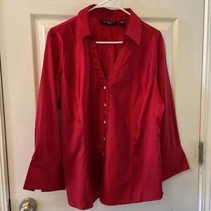 Blue Diamond Women’s Red Size XL Long Sleeve Button Down Blouse